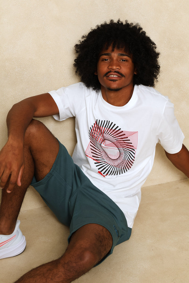 Graphic Circular Tee - White