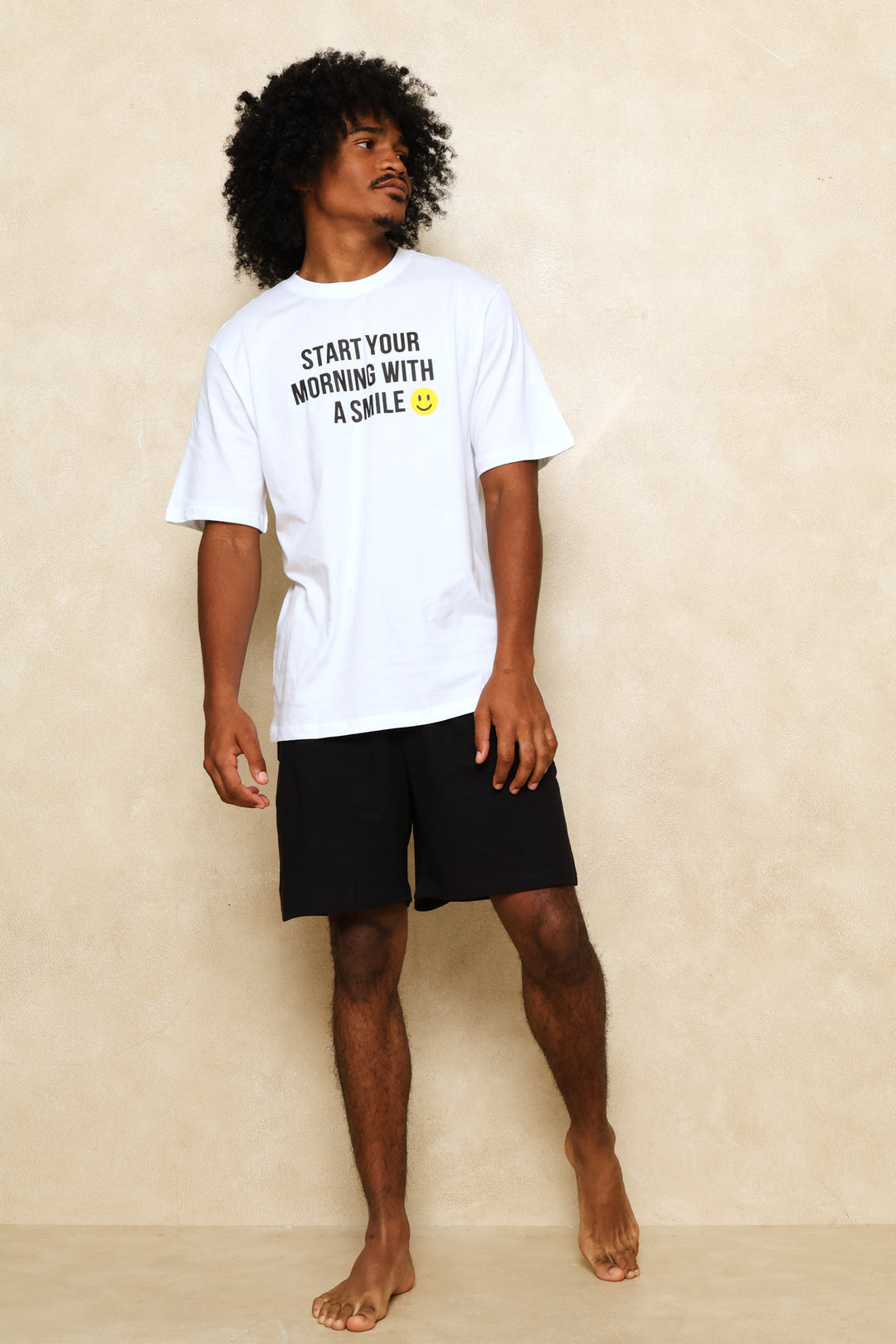 Smile Slogan Tee - White