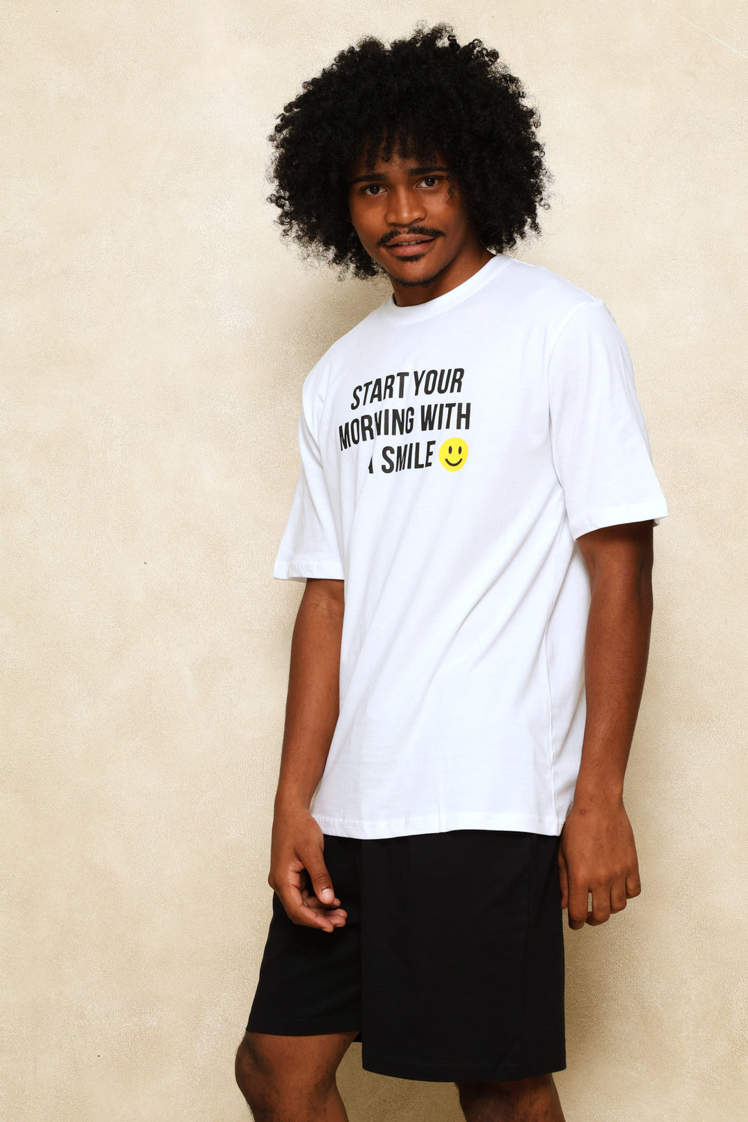 Smile Slogan Tee - White