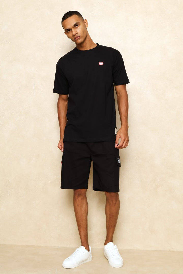 Graffiti Small Badge Back & Front Tee - Black