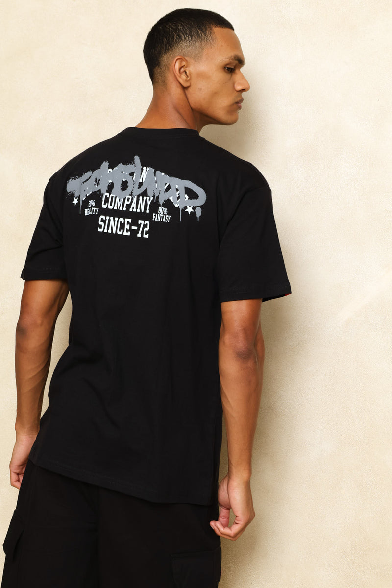 Graffiti Small Badge Back & Front Tee - Black