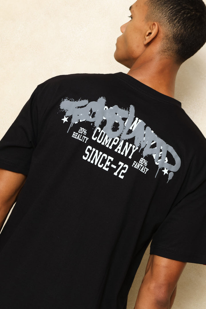 Graffiti Small Badge Back & Front Tee - Black