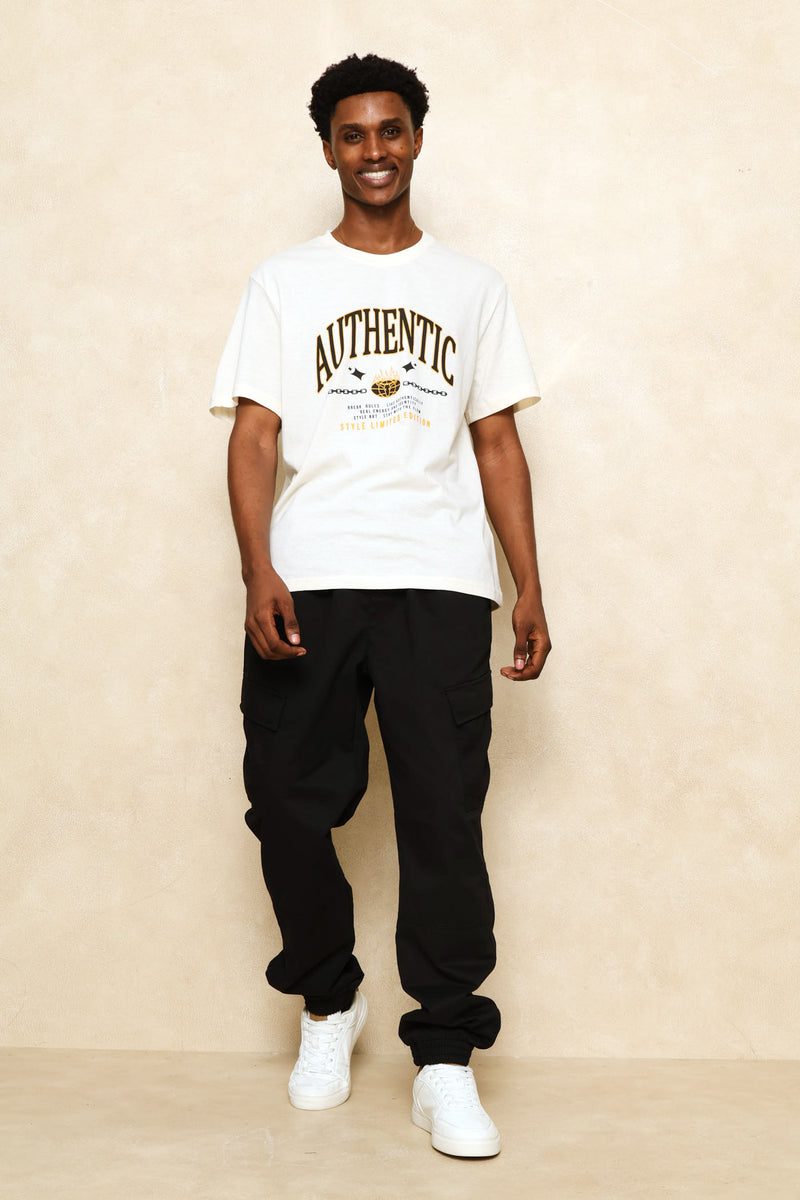 Authentic Print Tee - Ecru