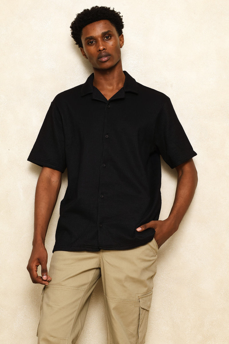 Seersucker Shirt - Black