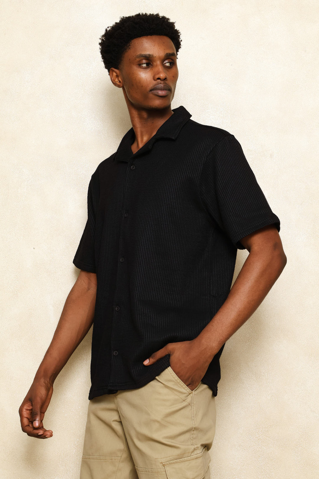 Seersucker Shirt - Black
