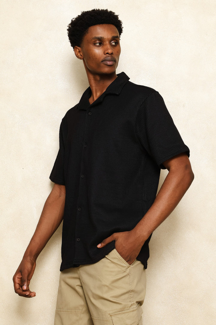 Seersucker Shirt - Black