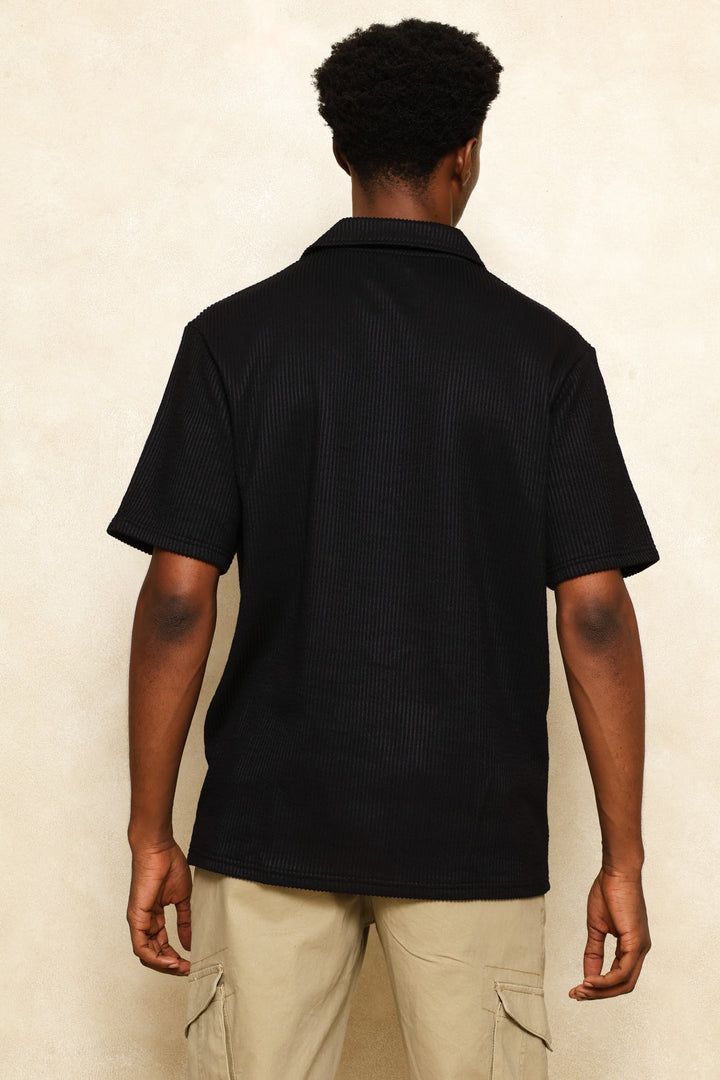 Seersucker Shirt - Black
