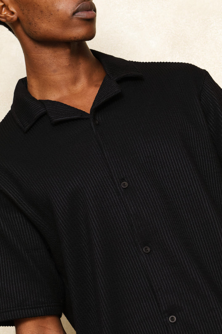 Seersucker Shirt - Black