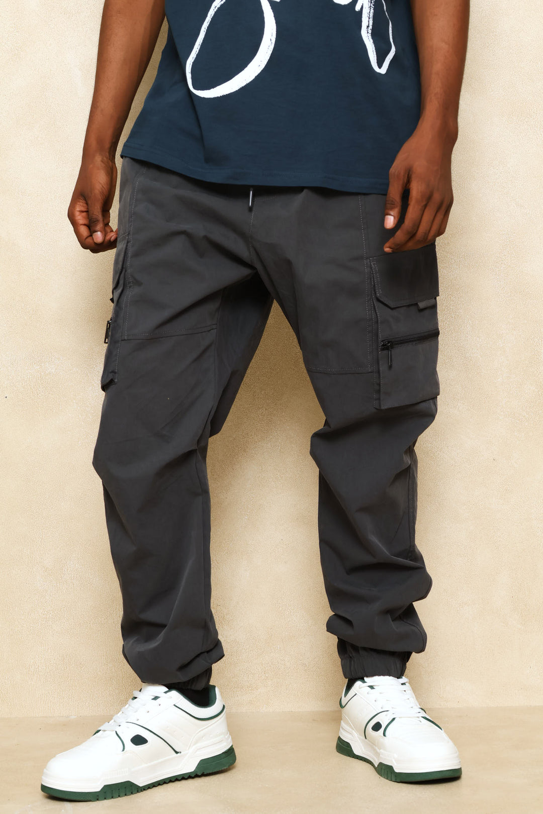 Cargo Zip Pocket Jogger - Dark Grey