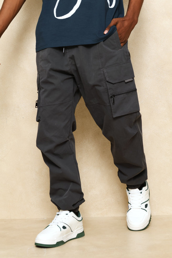 Cargo Zip Pocket Jogger - Dark Grey