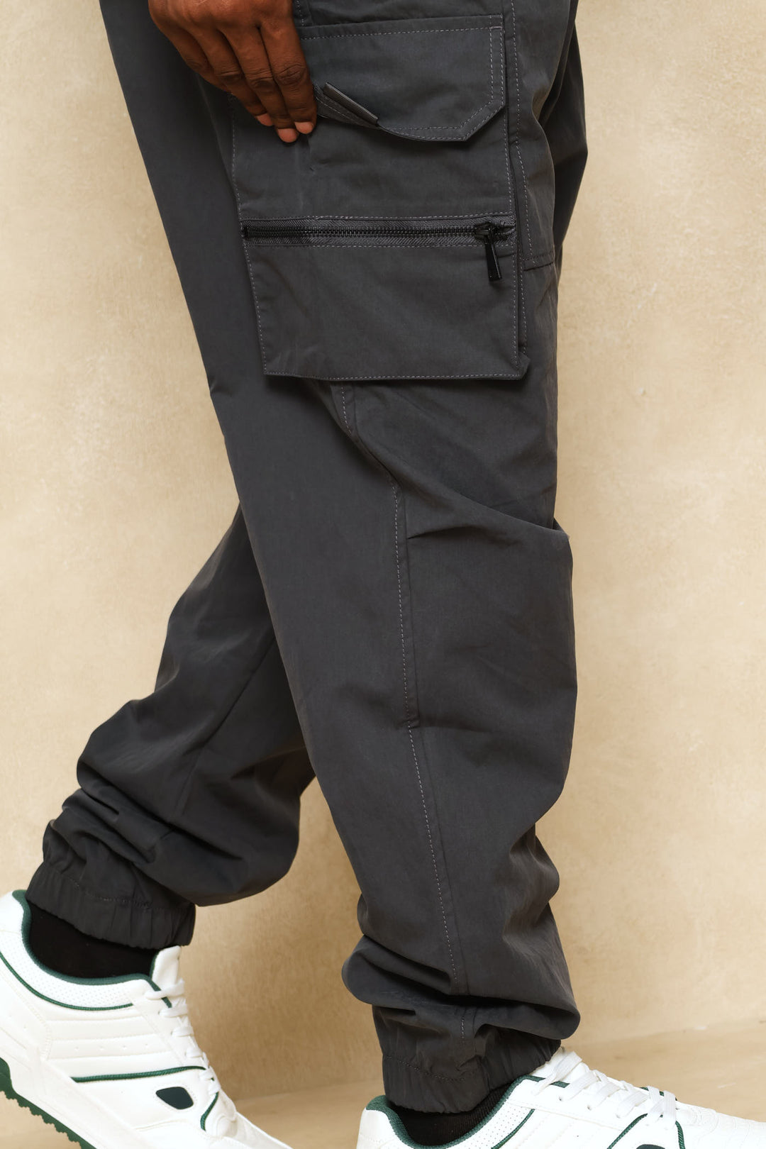 Cargo Zip Pocket Jogger - Dark Grey