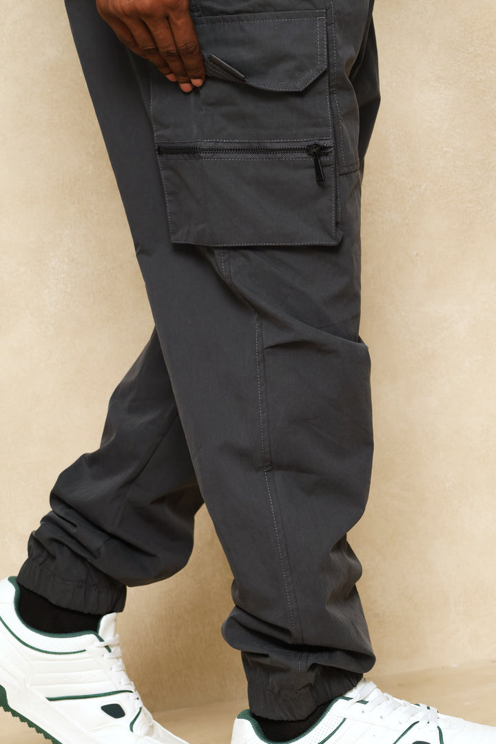 Cargo Zip Pocket Jogger - Dark Grey