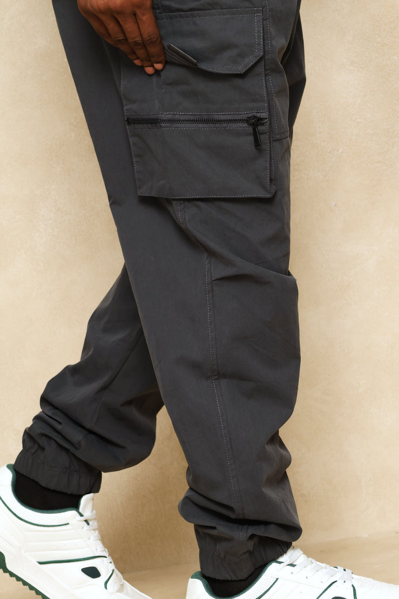Cargo Zip Pocket Jogger - Dark Grey