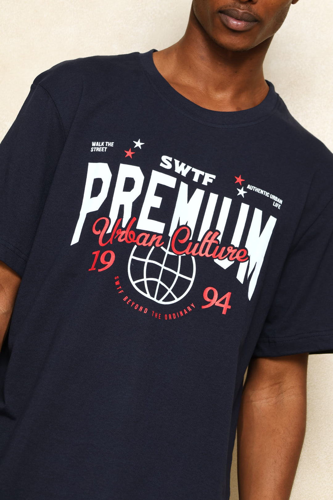 Premium Print Tee - Navy