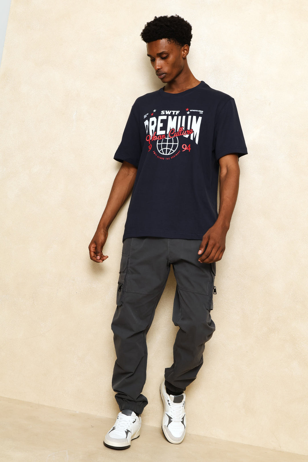 Premium Print Tee - Navy