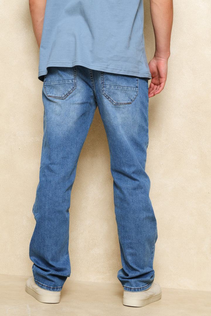 Fresh Blue Straight Denim - Mid Wash