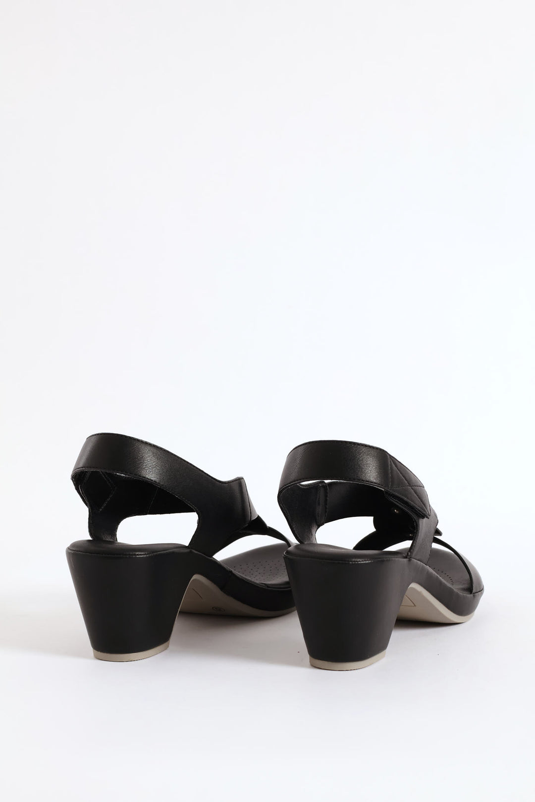Cross Heel Sandal - Black