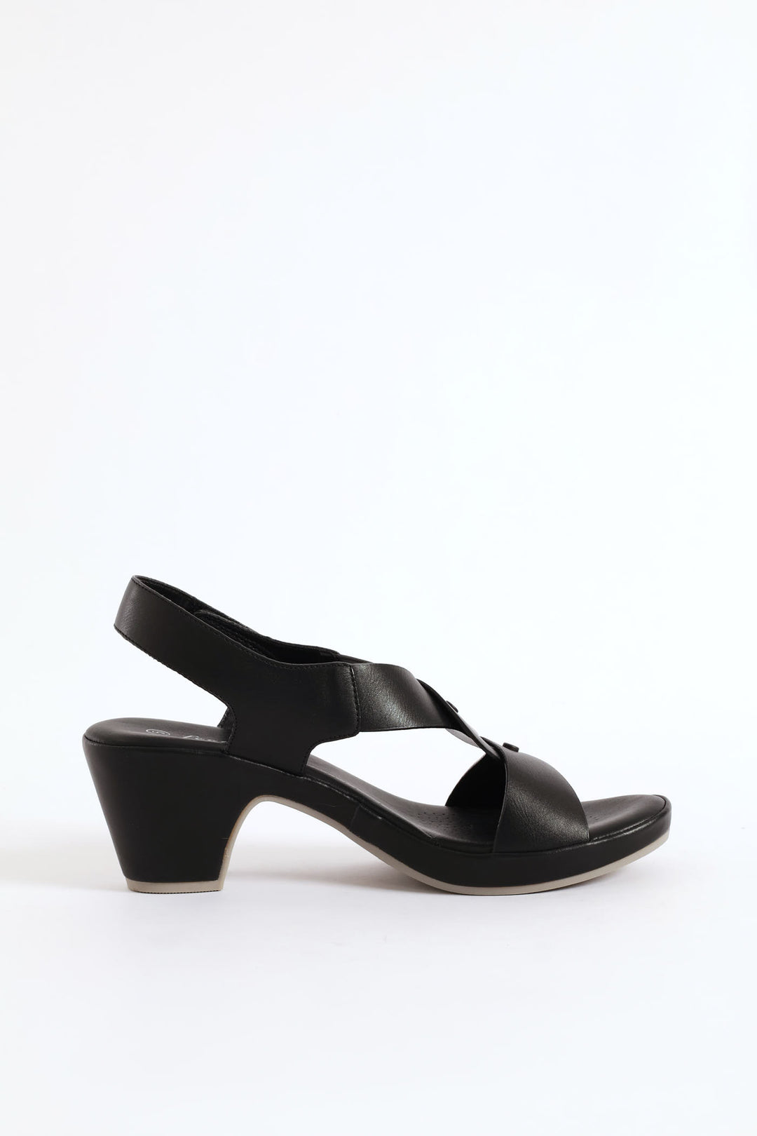 Cross Heel Sandal - Black