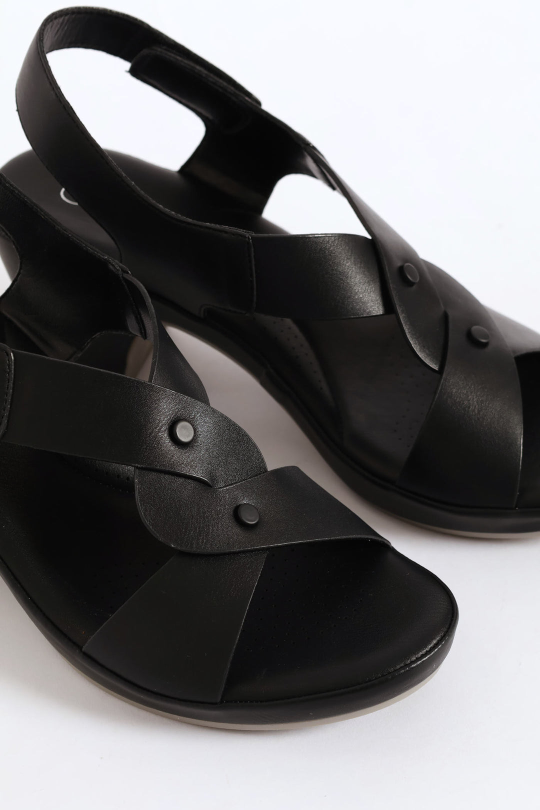 Cross Heel Sandal - Black