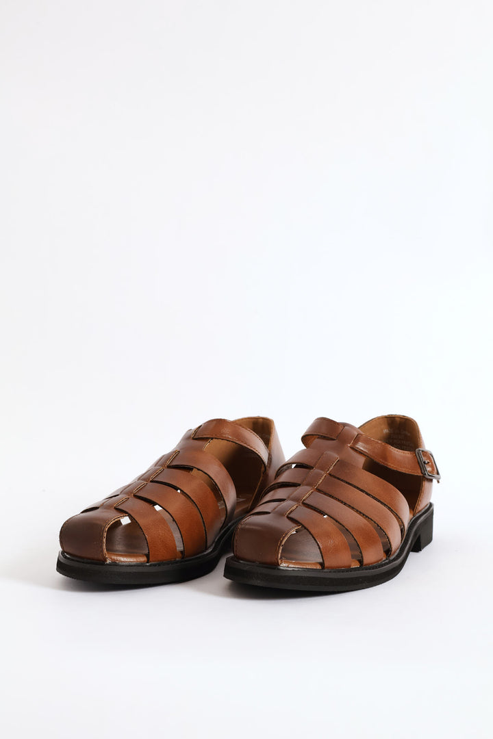 Formal Fashion Caged Sandal - Tan
