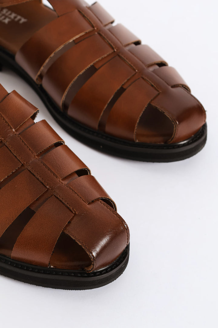Formal Fashion Caged Sandal - Tan