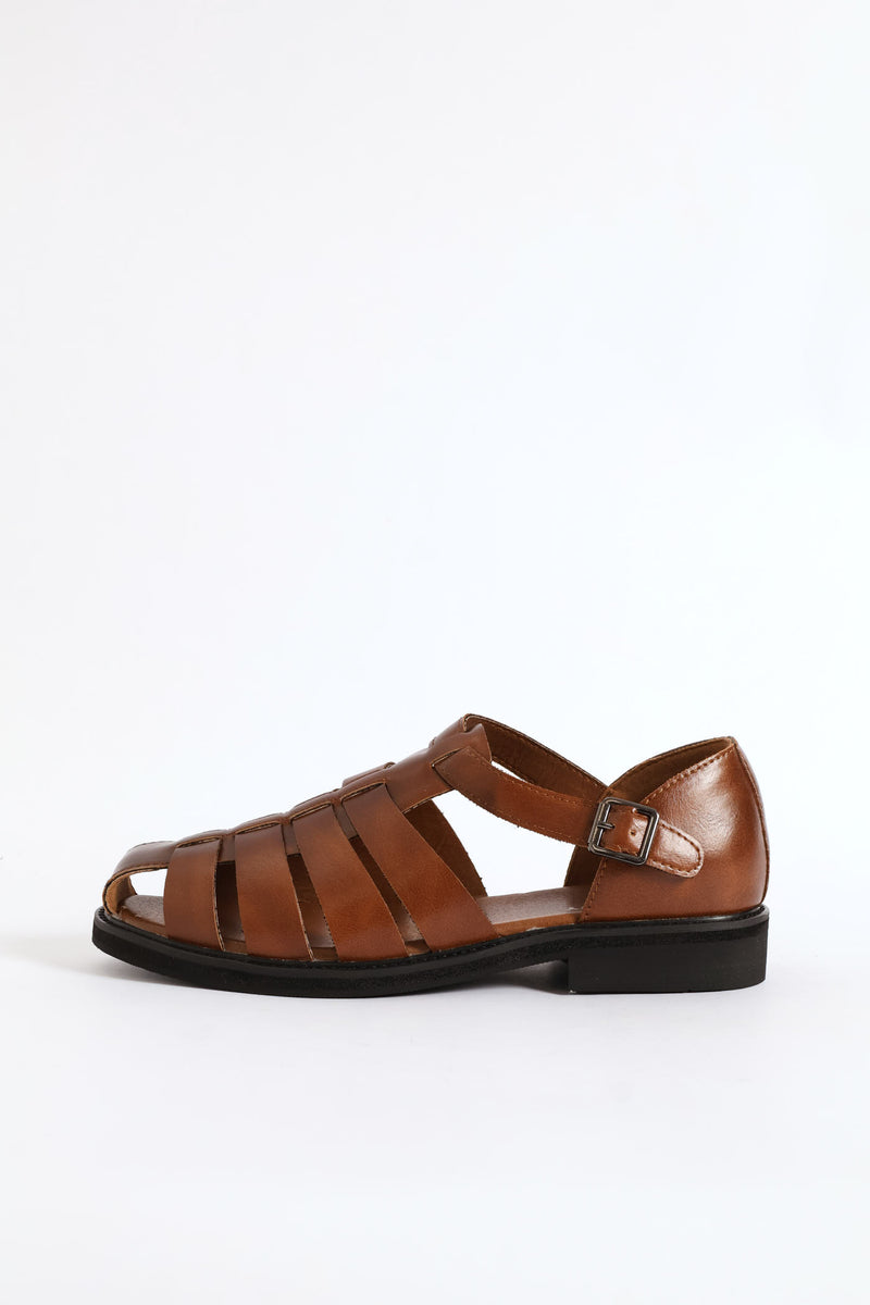 Formal Fashion Caged Sandal - Tan