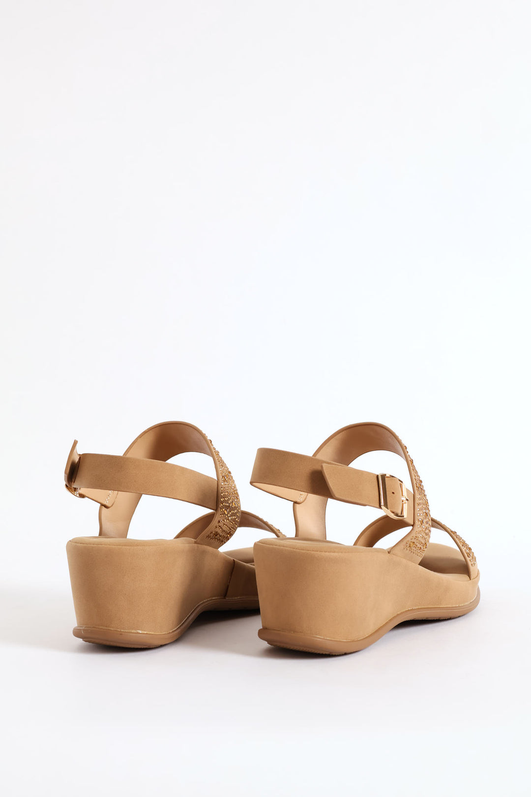 Bling Ankle Strap Sandal - Camel