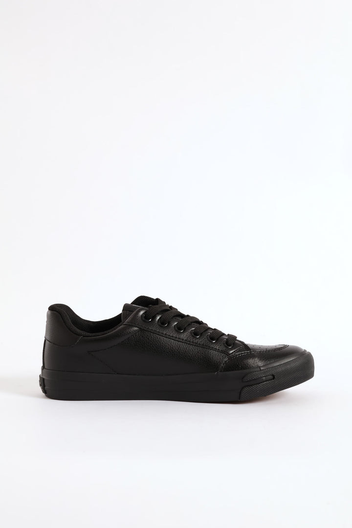 Euro Lace Up Sneaker - Black