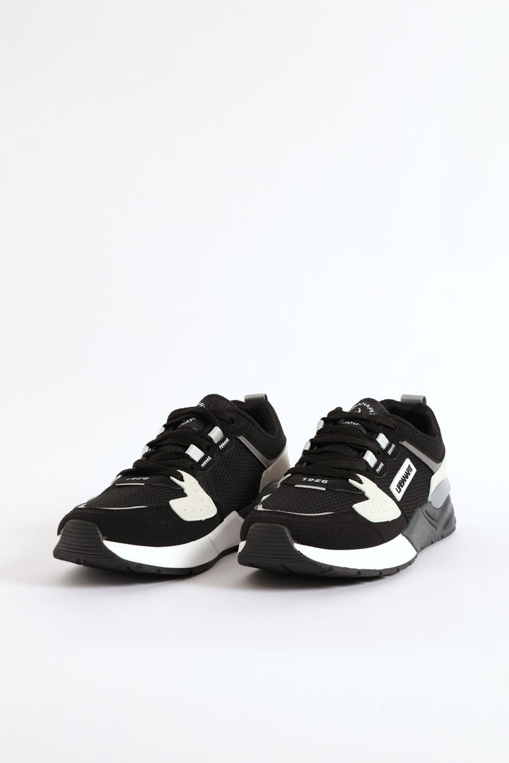 Brazza 1 Nubuck Lace Up Retro Sneaker - Black