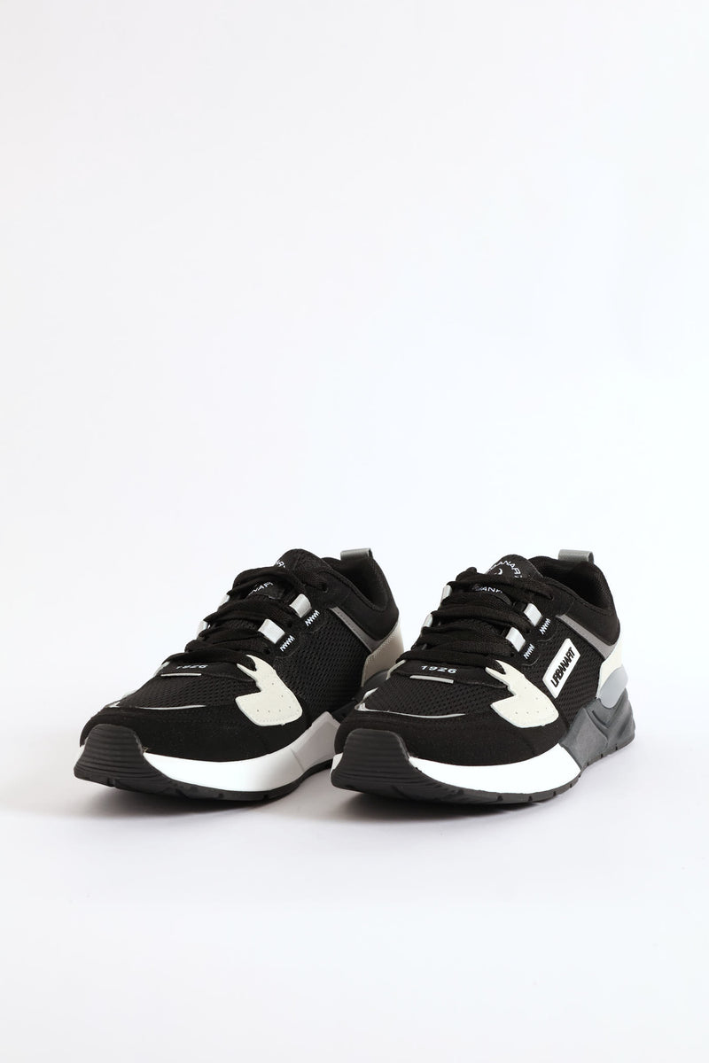 Brazza 1 Nubuck Lace Up Retro Sneaker - Black