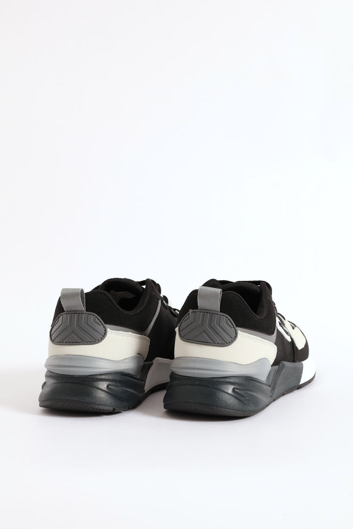 Brazza 1 Nubuck Lace Up Retro Sneaker - Black