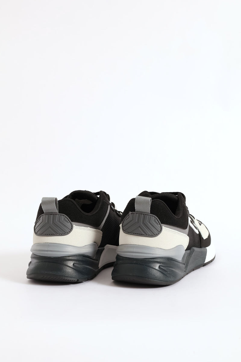 Brazza 1 Nubuck Lace Up Retro Sneaker - Black