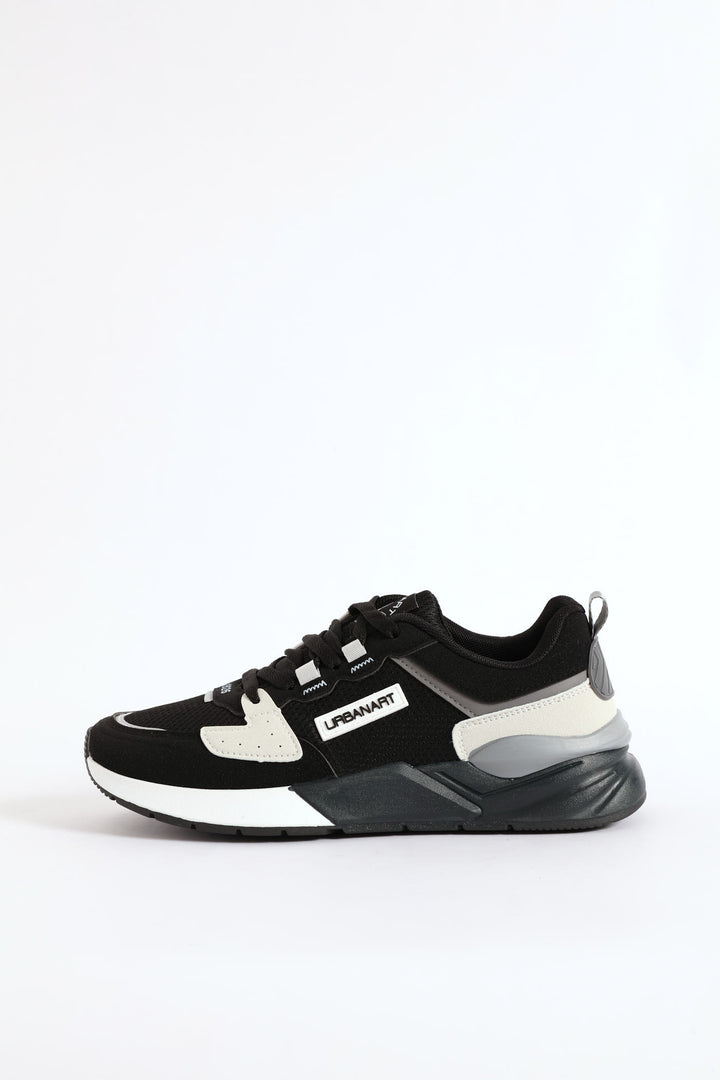 Brazza 1 Nubuck Lace Up Retro Sneaker - Black