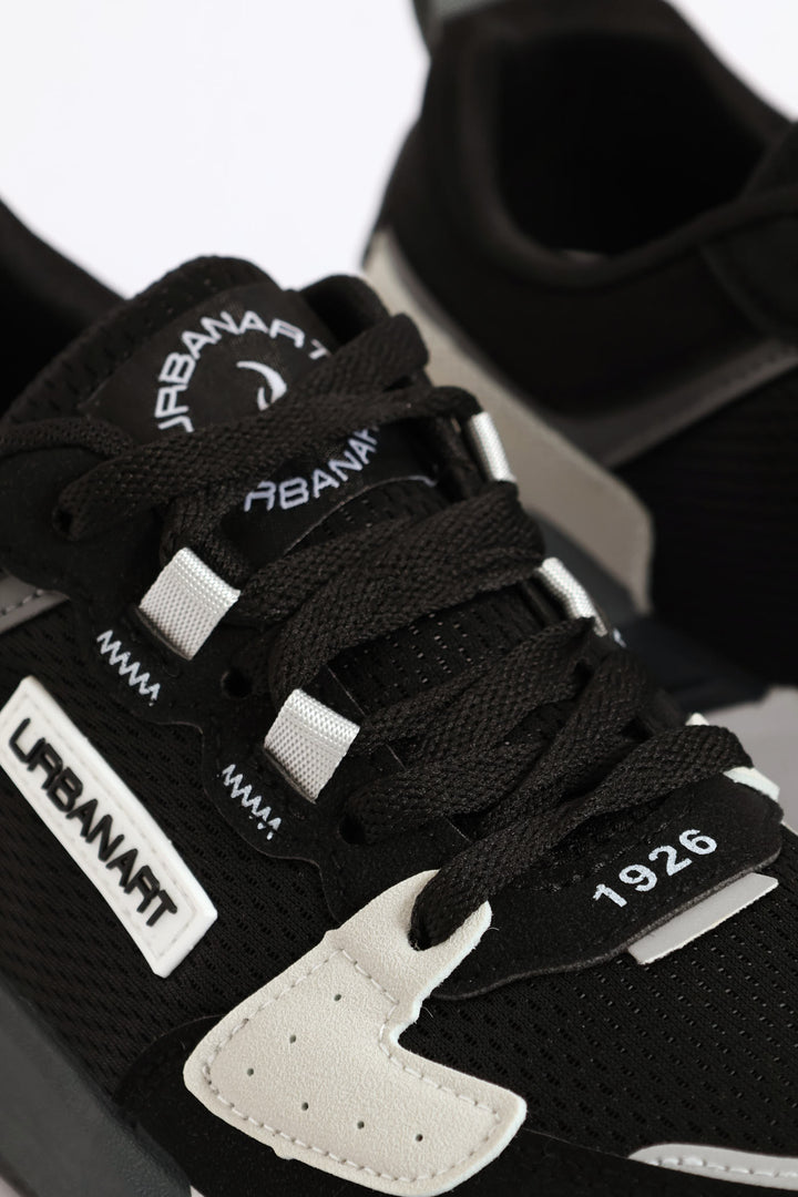 Brazza 1 Nubuck Lace Up Retro Sneaker - Black