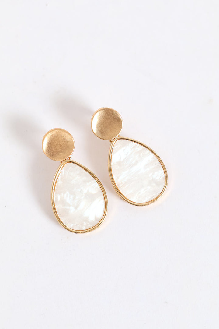Resin Teardrop Earring - Gold