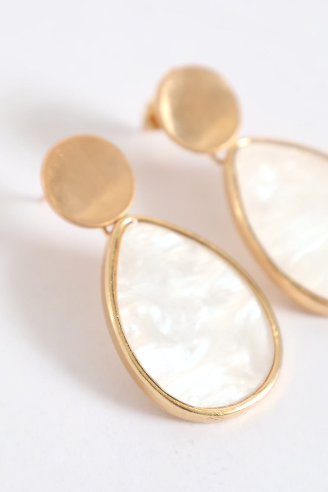 Resin Teardrop Earring - Gold