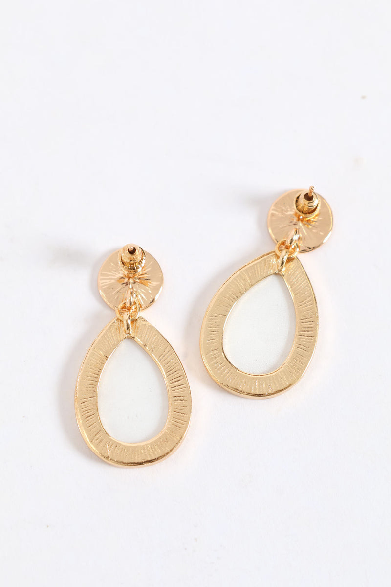 Resin Teardrop Earring - Gold