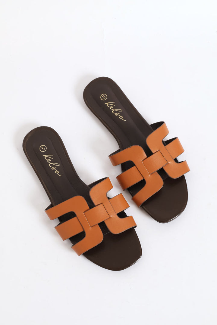 Interlinked Mule With Edgestain Sandal - Tan