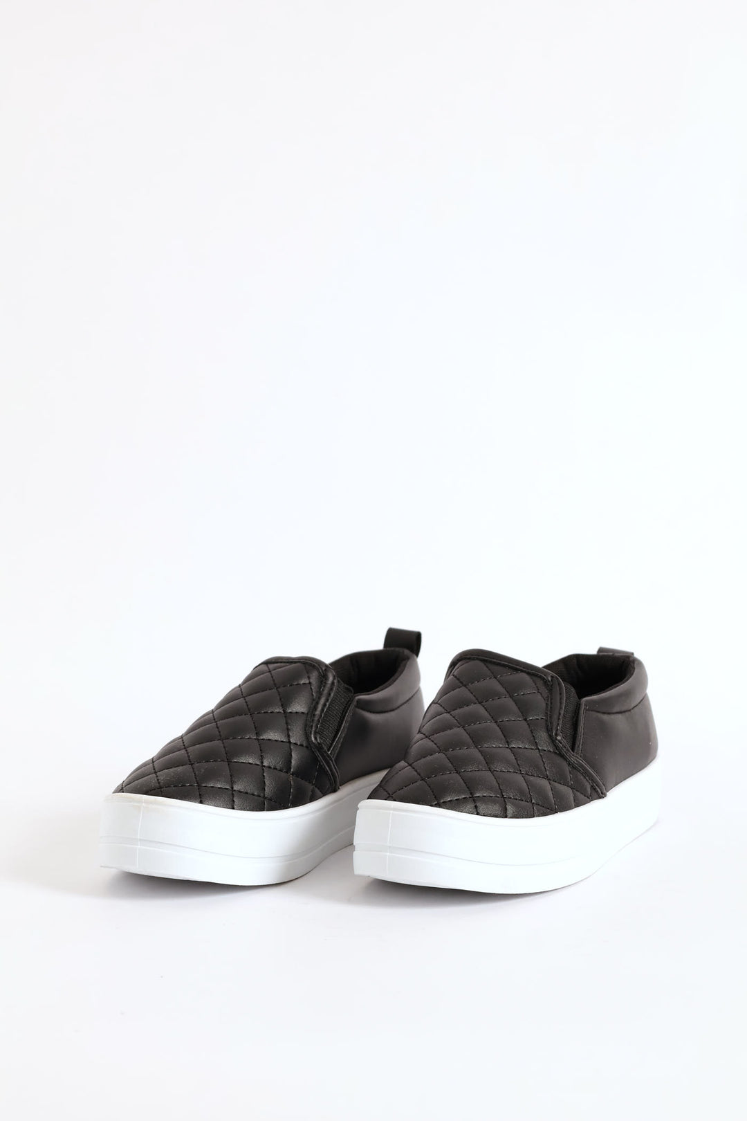 Girls Quilted Slip On Sneaker - Black