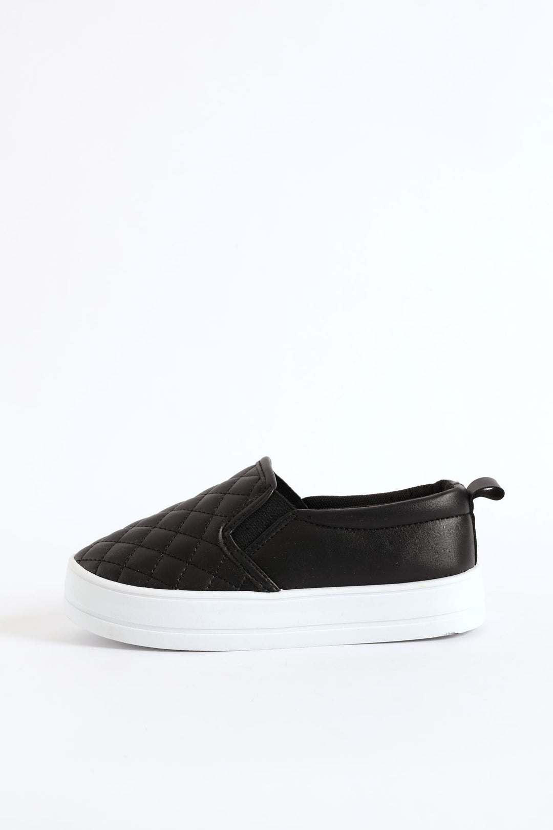 Girls Quilted Slip On Sneaker - Black