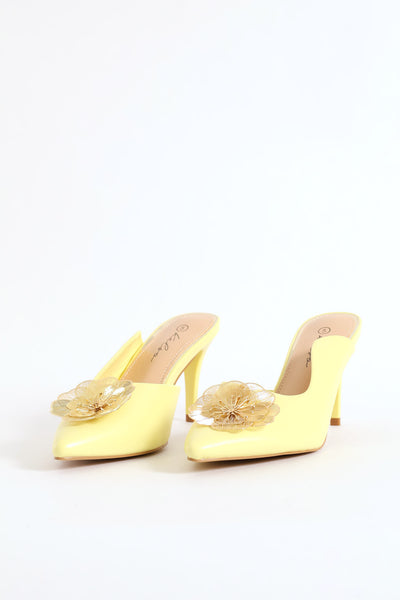 Ladies Beaded Flower Asymmetrical Mule Sandal - Chartreuse – Edgars