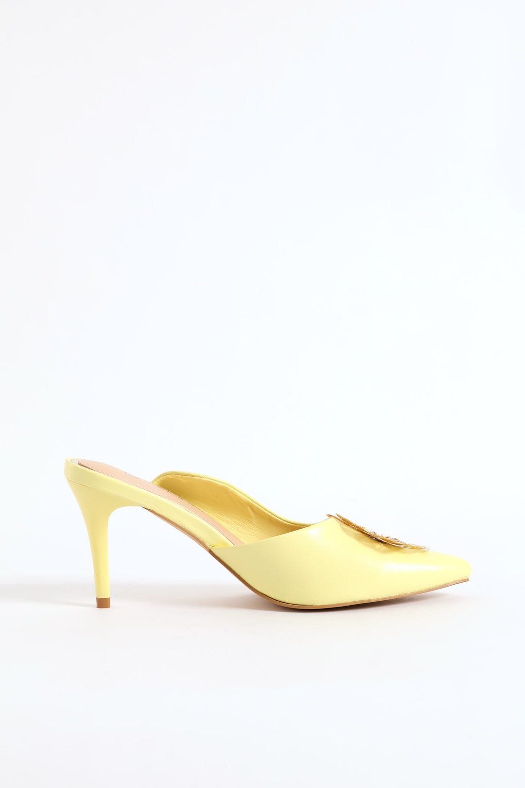 Beaded Flower Asymetrical Mule Sandal - Chartreuse