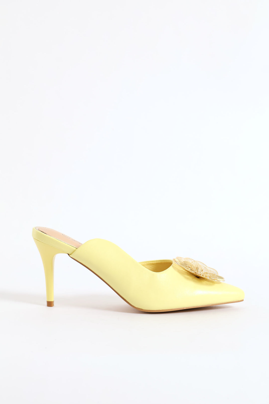Beaded Flower Asymetrical Mule Sandal - Chartreuse