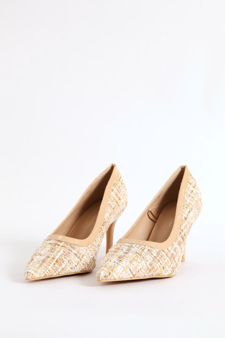 Tweed Court Heel - Natural