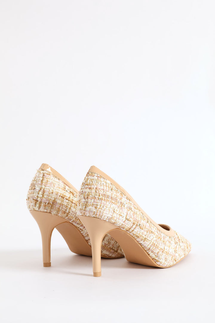 Tweed Court Heel - Natural
