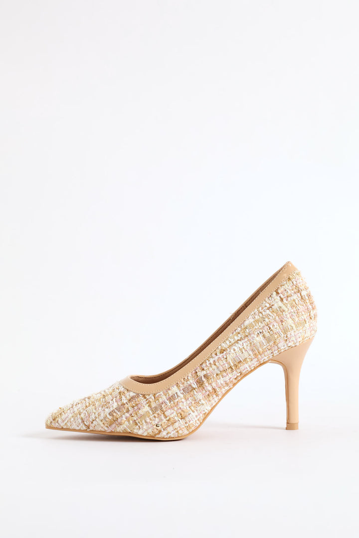 Tweed Court Heel - Natural