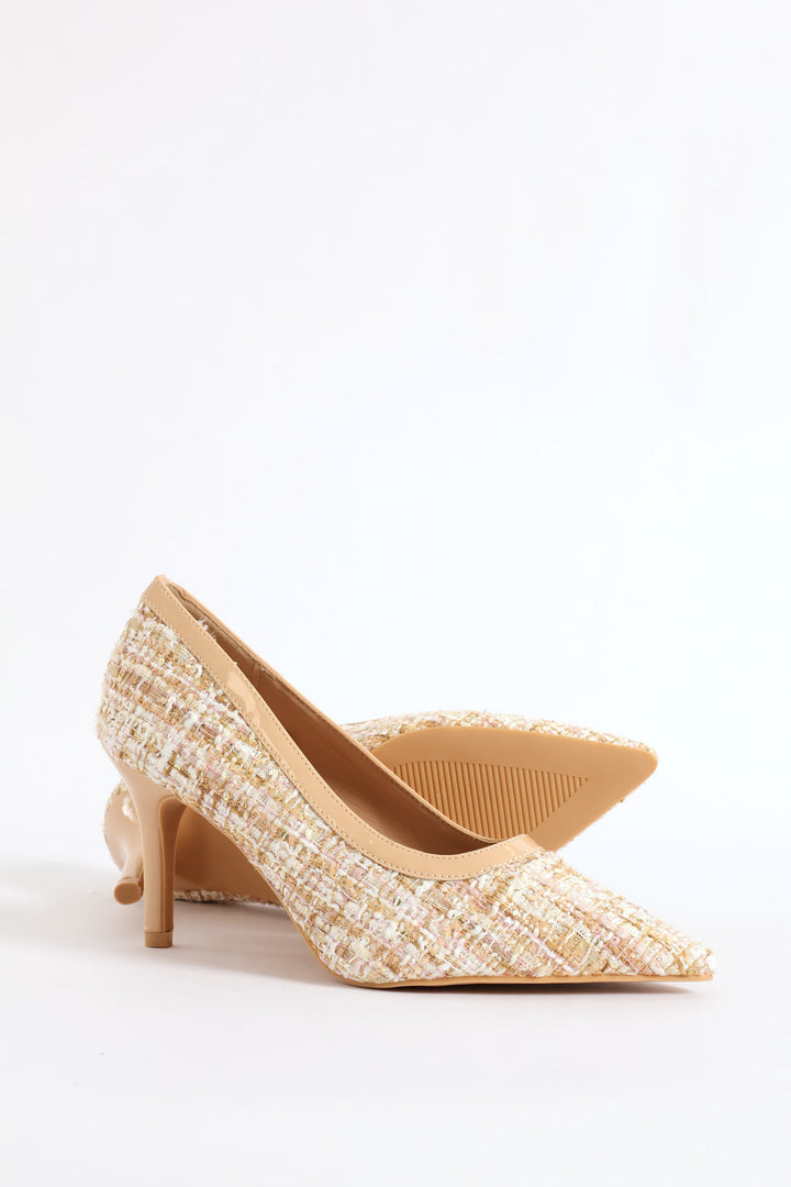 Tweed Court Heel - Natural