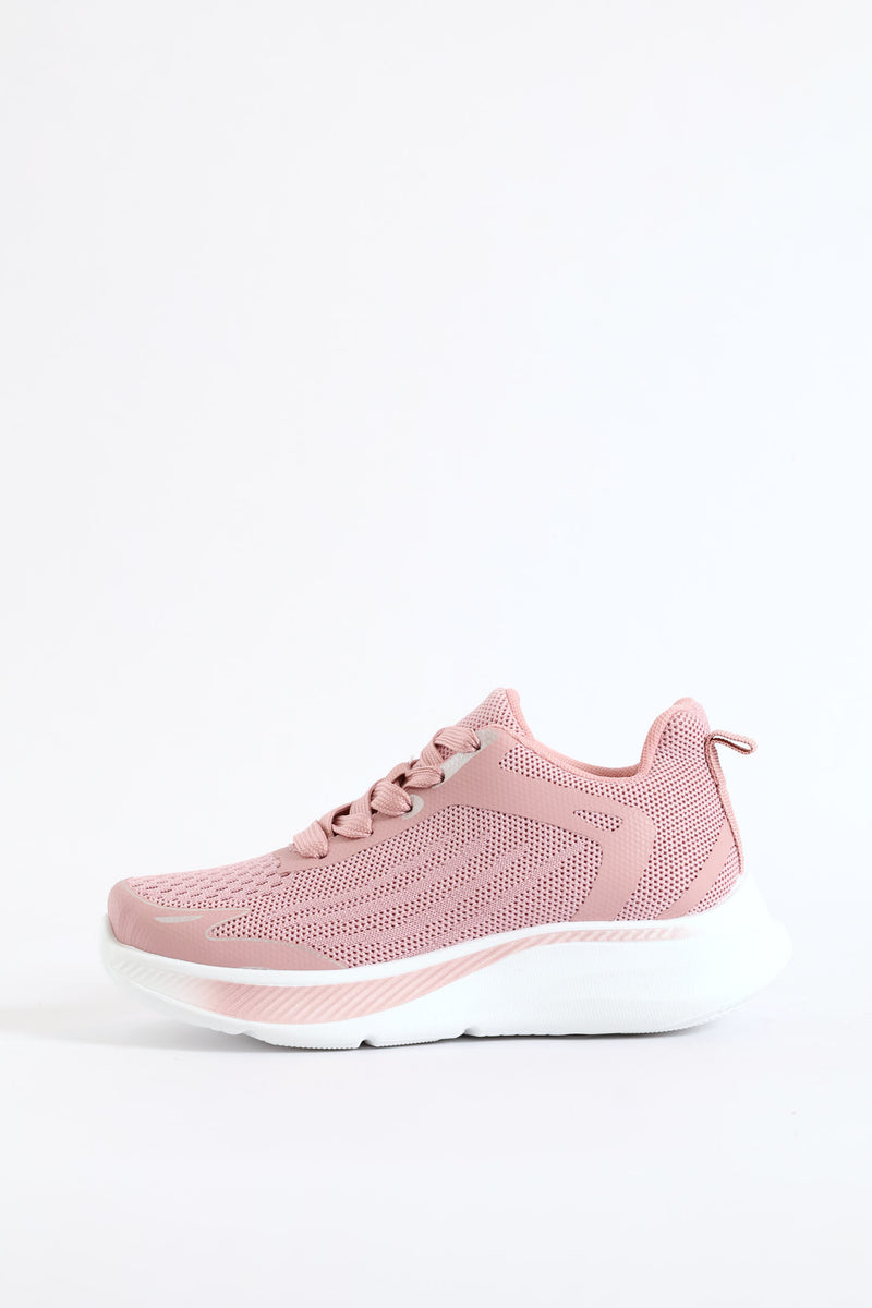 Girls Knit Trainer - Pink