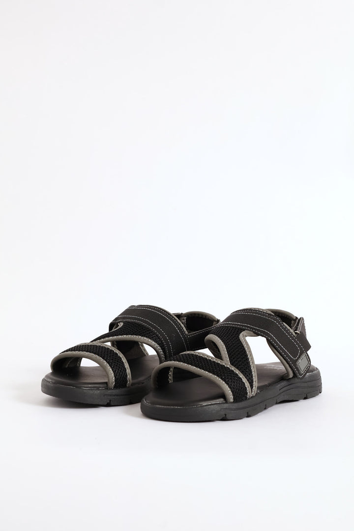 Boys Open Toe Adventure Sandal - Black/Grey