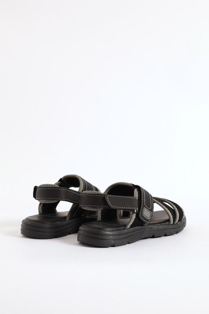 Boys Open Toe Adventure Sandal - Black/Grey